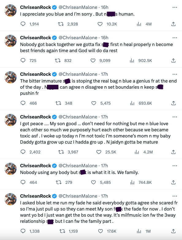 Chrisean says Blueface will leave his BM Jaidyn any day for him in new  tweets