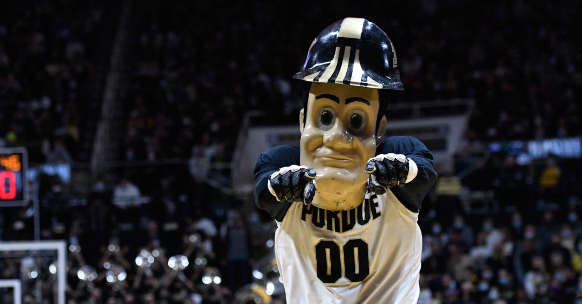 Purdue Pete at a basketball game.