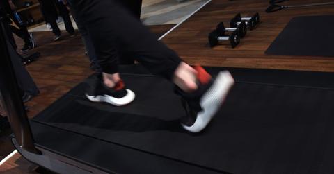 Person working out on a treadmill