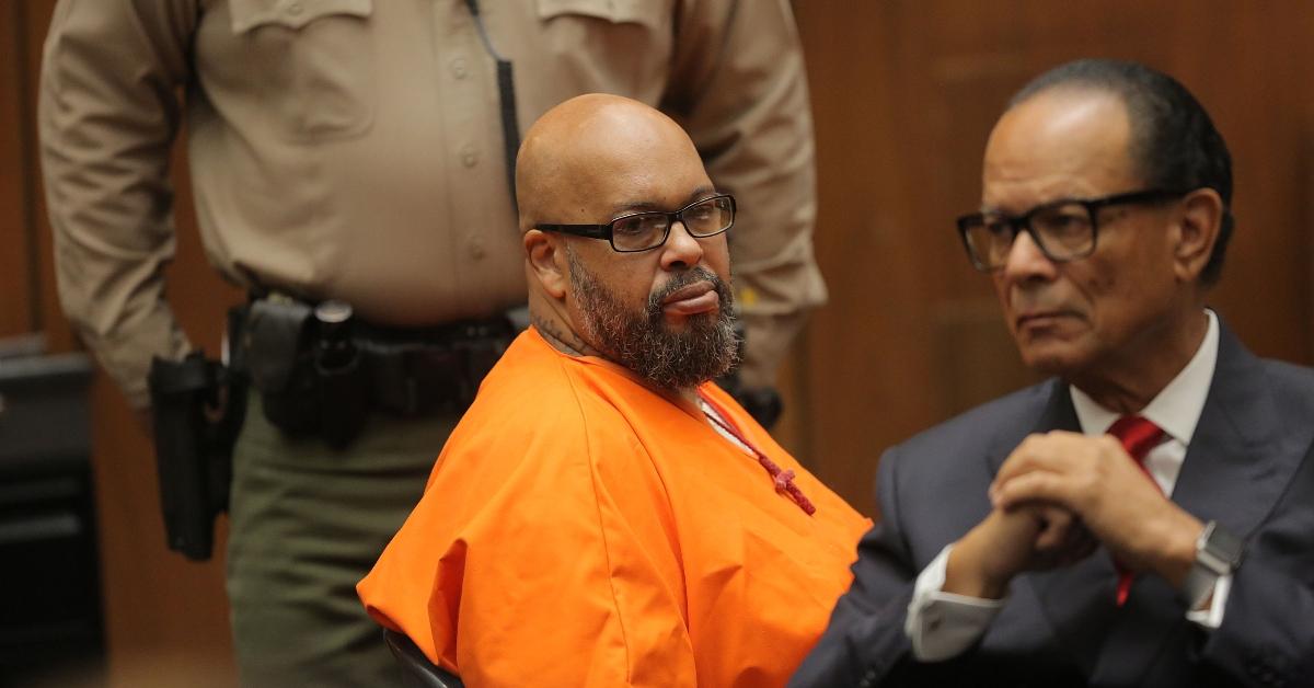 Suge Knight (L) and his attorney Albert DeBlanc during sentencing at the Clara Shortridge Foltz Criminal Justice Center on Oct. 4, 2018