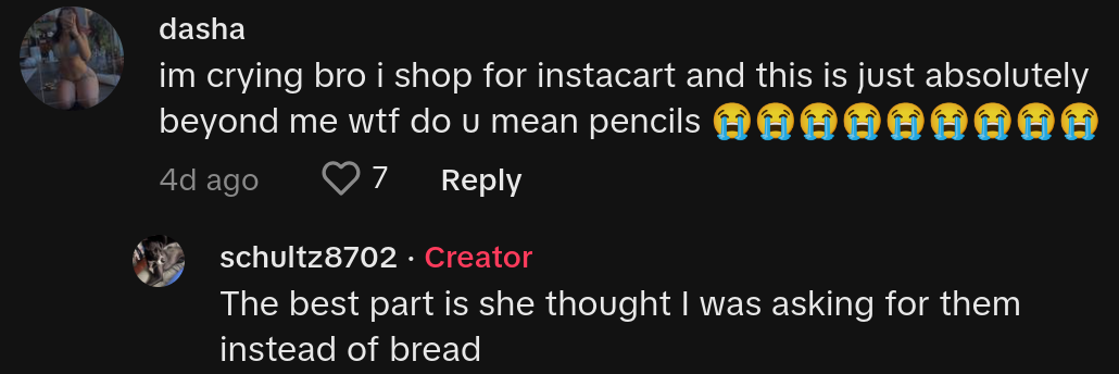 bread instead of mechanical pencils