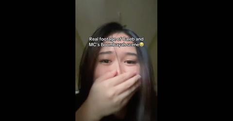 A TikToker using the word "BoomBayah" in their text overlay.