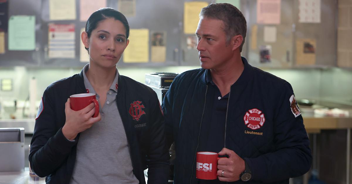 (l-r) Stella Kidd and Kelly Severide in Season 12