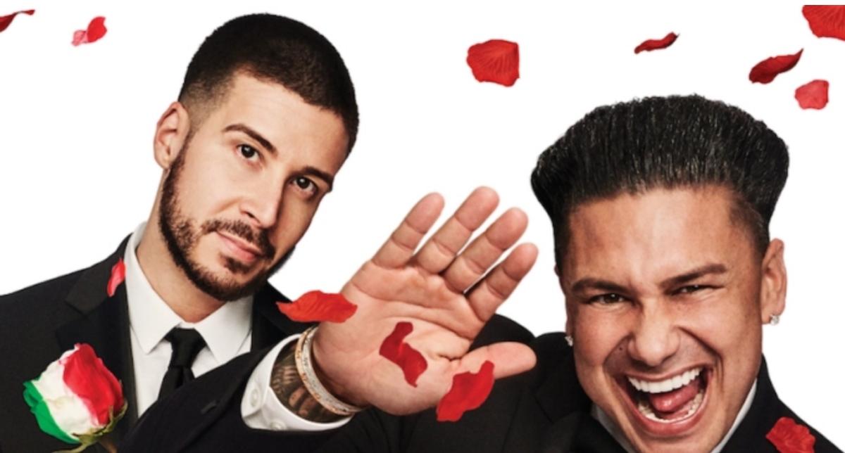 Vinny and Pauly D promotional photo for 'Double Shot At Love'.