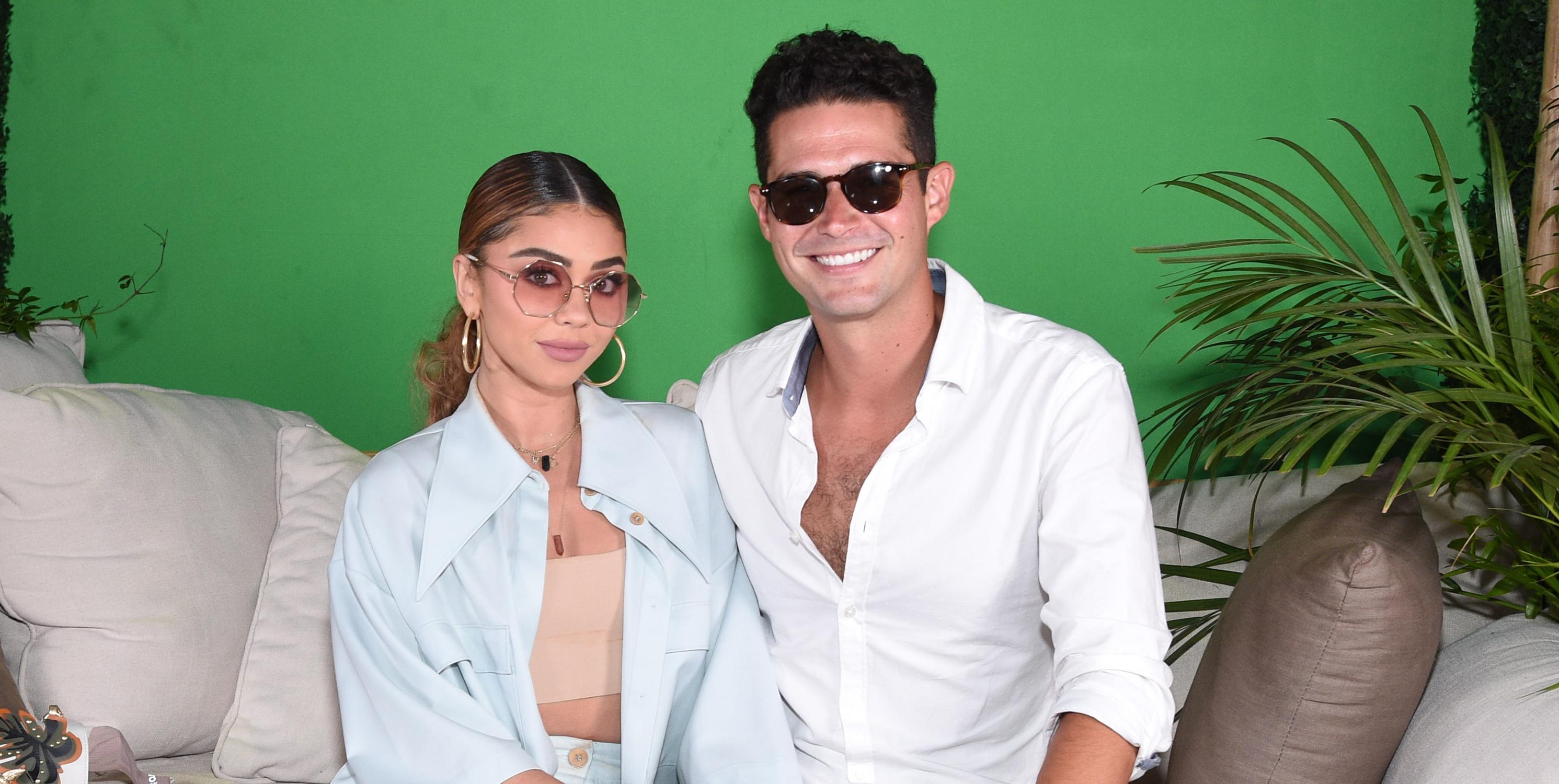 MC Wells Adams and Sarah Hyland at a 'BIP' event