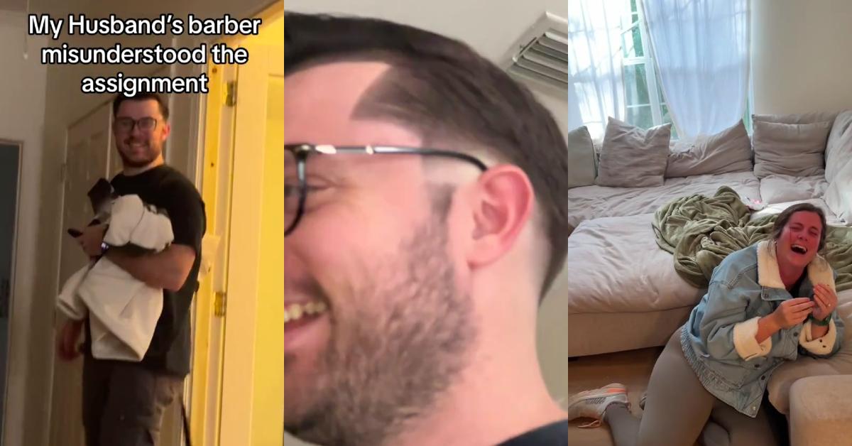 Wife Can’t Stop Laughing over Husband’s Barbershop Fail