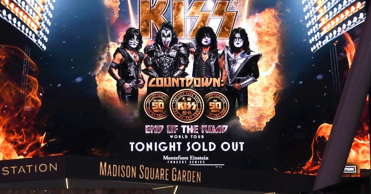 Madison Square Garden billboard for the KISS End of the Road World Tour.