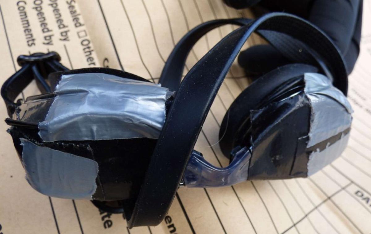 Duct-taped goggles found at Muller's cabin