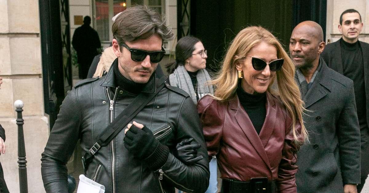 Céline Dion walking with Pepe Mũnoz