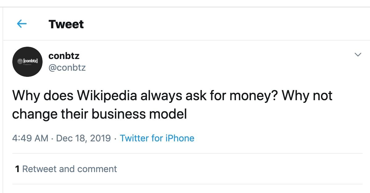 why does wikipedia ask for money