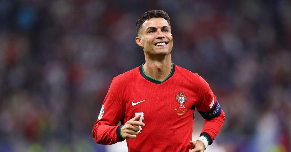 Cristiano Ronaldo of Portugal celebrates after the UEFA EURO 2024 round of 16 match between Portugal and Slovenia