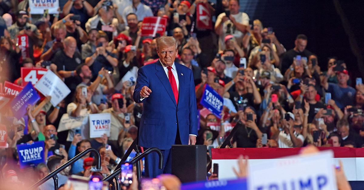 Donald Trump at a rally in Uniondale, NY. 