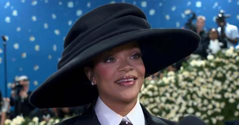 Rihanna talks about her third pregnancy at the 2025 Met Gala.