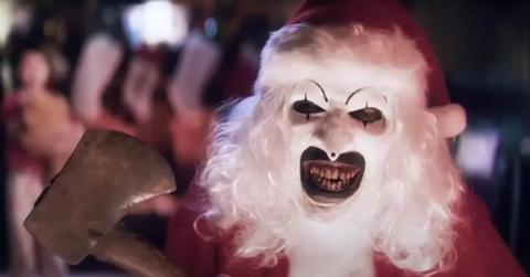 Art the Clown dressed as Santa in 'Terrifier 3'