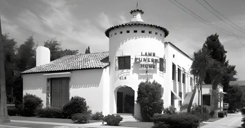 Lamb Family Funeral Home front view.