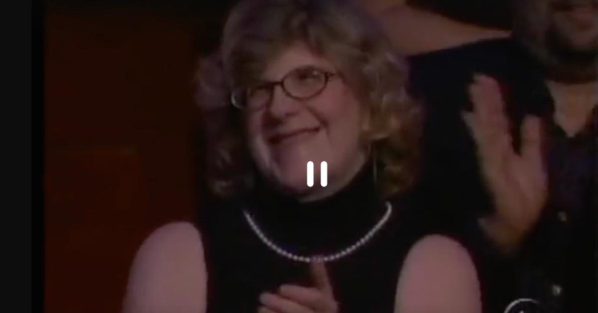 Jerry Springer's daughter Katie Springer in the 'Dancing With the Stars' audience in 2006, ready to watch her dad perform the waltz with his pro dancer partner Kym Johnson