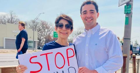 Petros Krommidas at a protest