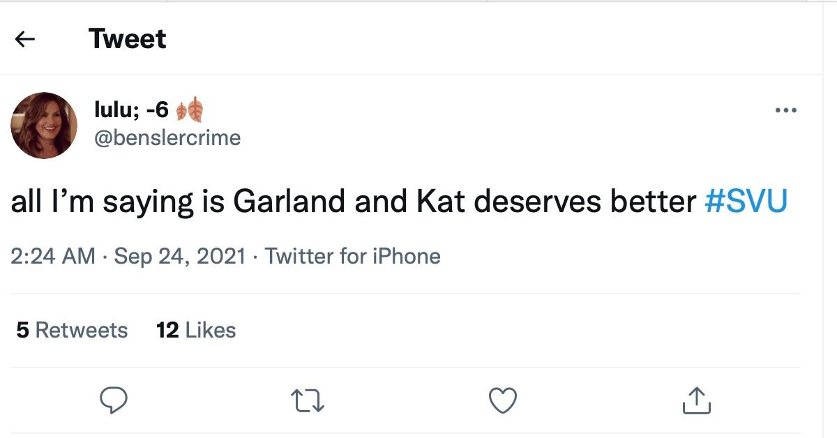 Tweet about Garland and Kat