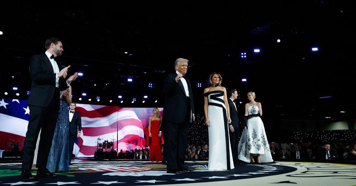 Donald Trump and his family at the inaugural ball. 