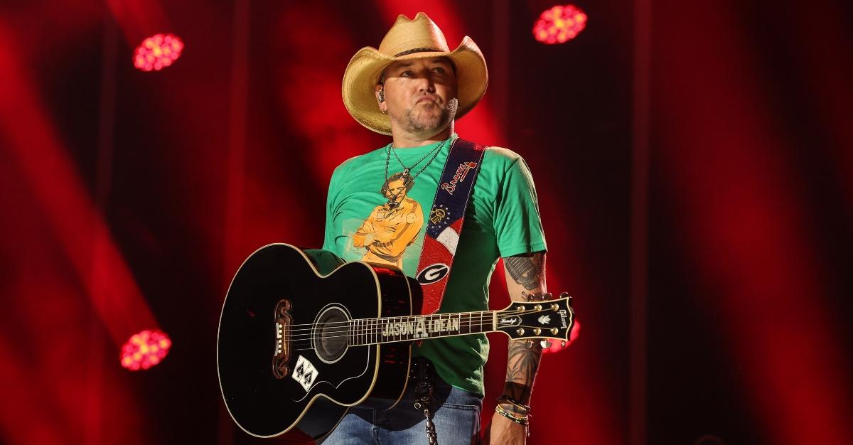 Jason Aldean performs on stage during day three of CMA Fest 2023