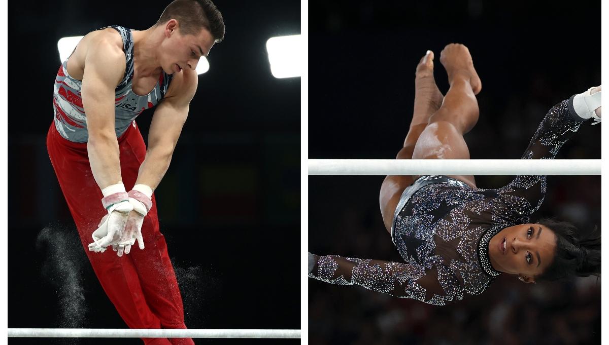 Paul Juda and Simone Biles at the 2024 Summer Olympic Games in Paris