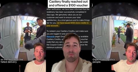 Castlery Delivery Pretends to Ring Doorbell to Fake Delivery