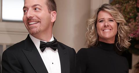 NBC's Meet the Press moderator Chuck Todd and his wife Kristian Todd arrive at the White House for a state dinner