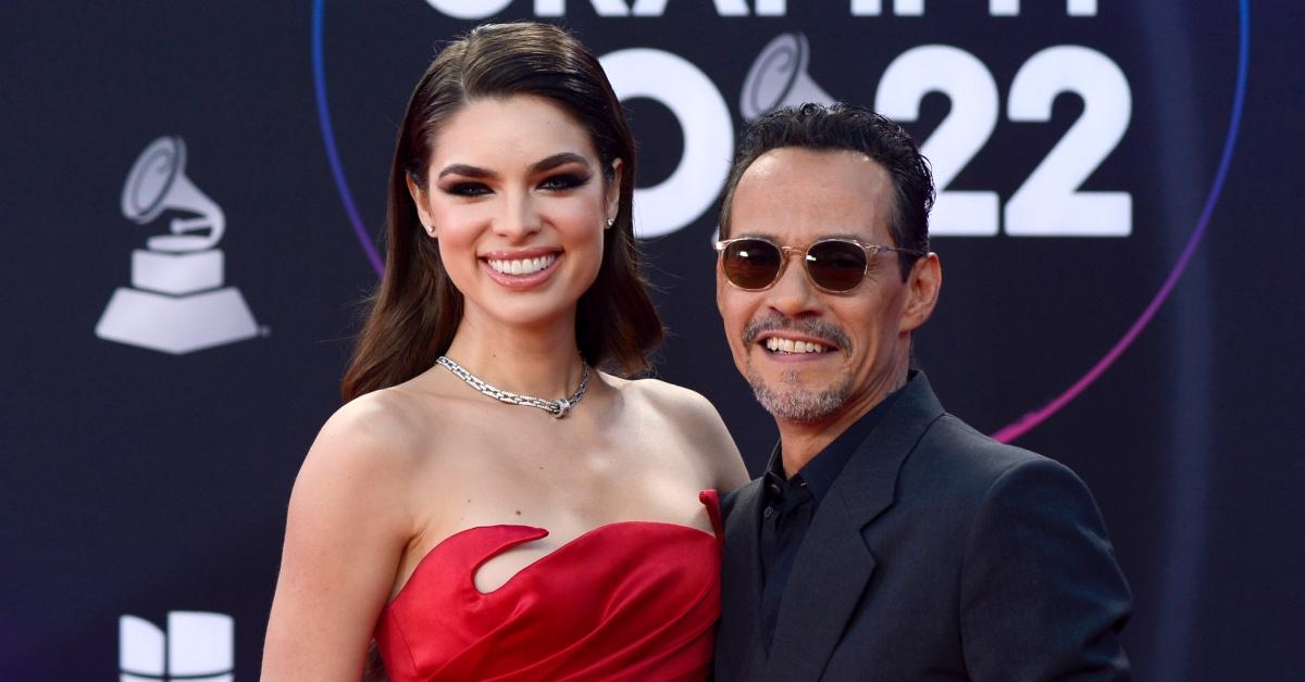 Nadia Ferreira and Marc Anthony attend the 23rd Annual Latin Grammy Awards at Michelob Ultra Arena.
