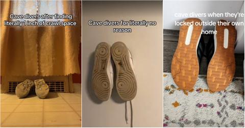 Cave diver meme on TikTok