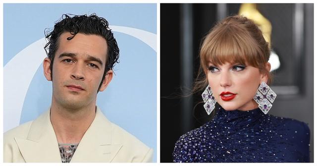 Matty Healy and Taylor Swift side-by-side