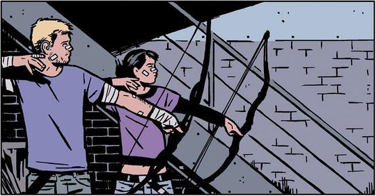 Kate Bishop and Hawkeye in the comics