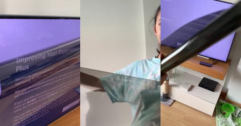 Woman Accidentally Peels Screen off TV — Not Protective Film