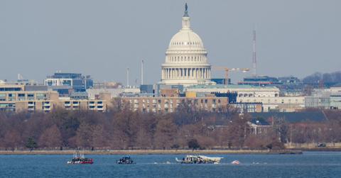 Plane wreckage outside the Capitol in Washington D.C.