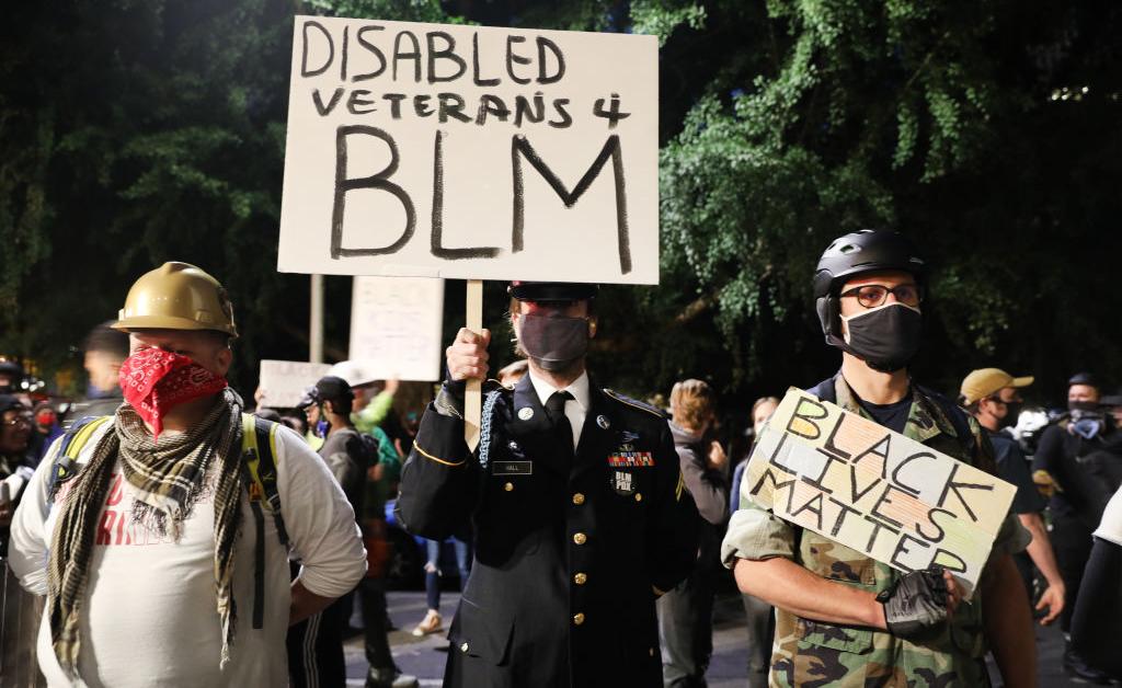 Wall of Vets Join Portland Protest to Protect Lives, Freedom of Speech