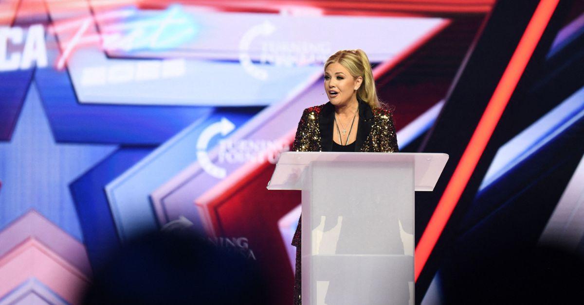 Erika Kirk at Turning Point's 2025 AmericaFest. 