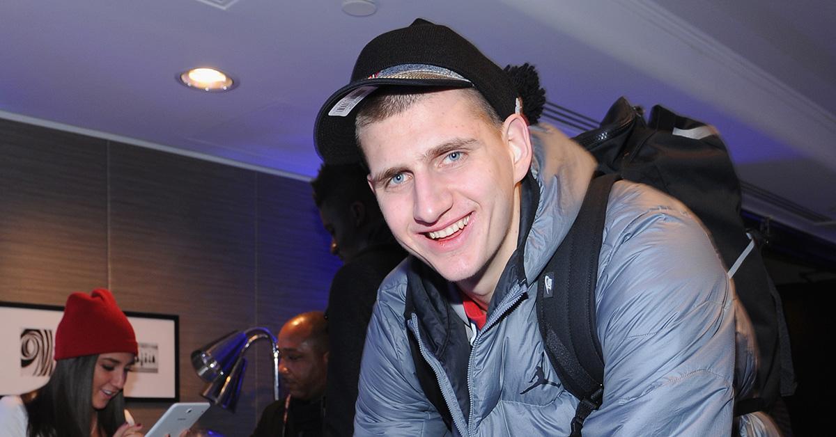Nikola Jokić at the NBA All-Star game in 2016 in a jacket