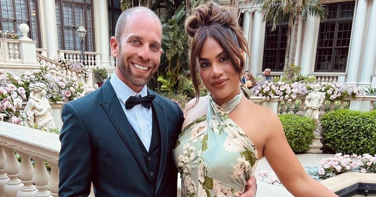 (L-R) Shimon Himovich and Pooja Mehta at the Breakers Mansion in Palm Beach 