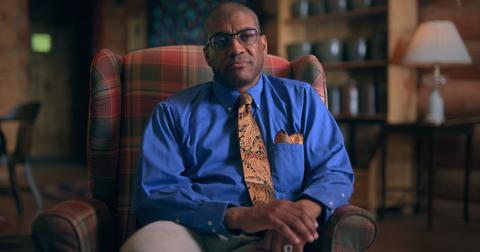 James "Bo" Bowden sits in a plaid chair
