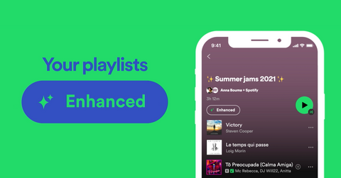 Spotify has a new feature called "Enhance."