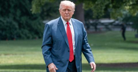 Donald Trump returning to the White House from Camp David.