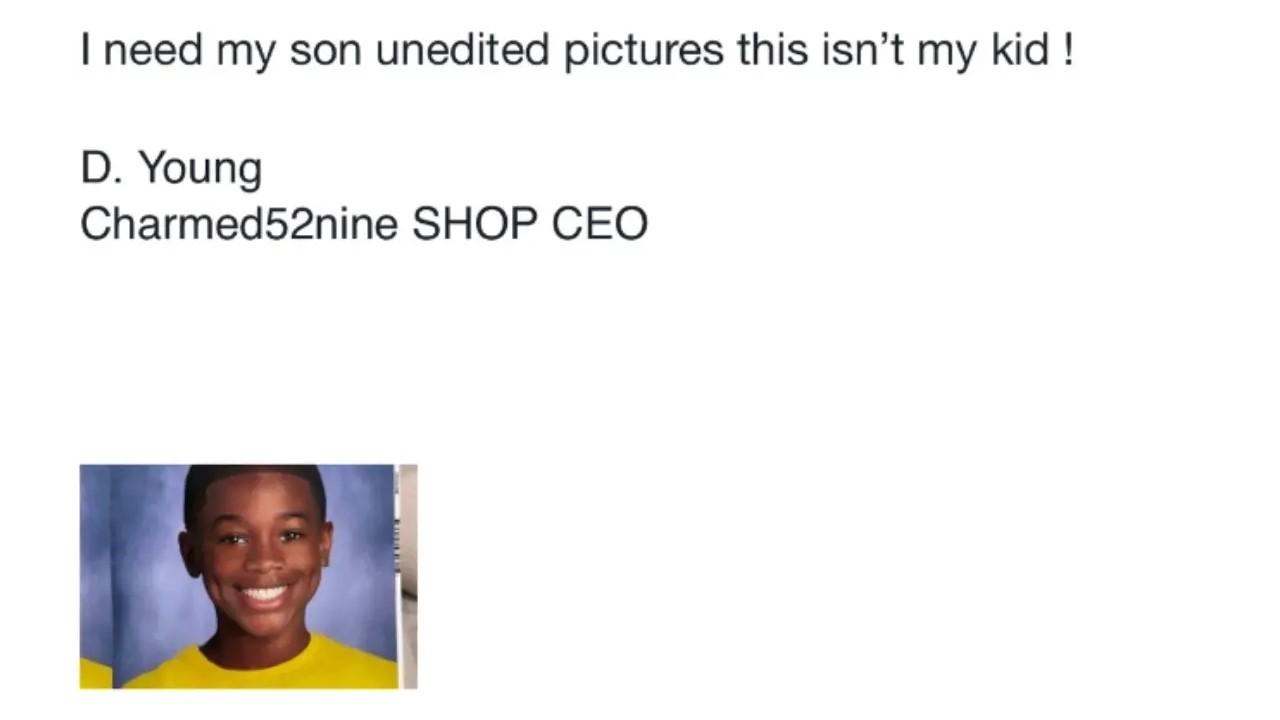 The email from the parent of the child who had veneers added to their school picture day photo.