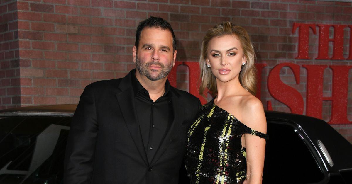 Randall Emmett and Lala Kent pose for a photo at 'The Irishman' movie premiere