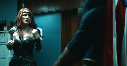(L-R) Maeve (Domonique McElligott) and Homelander (Antony Starr)