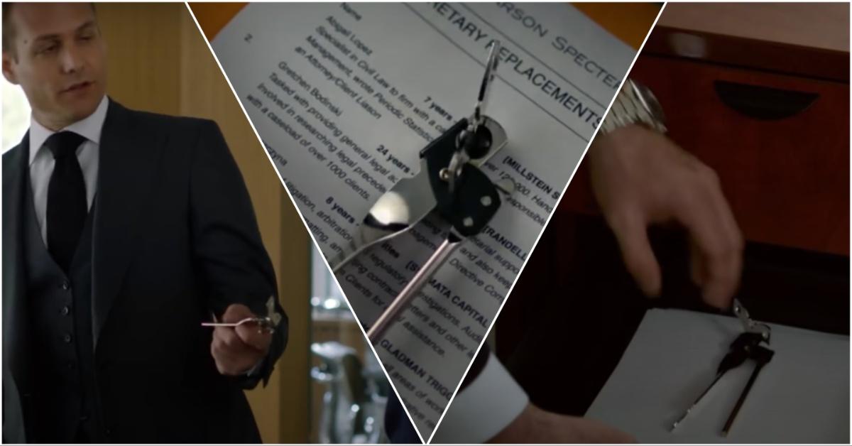 Harvey giving the can opener back to Donna in Suits