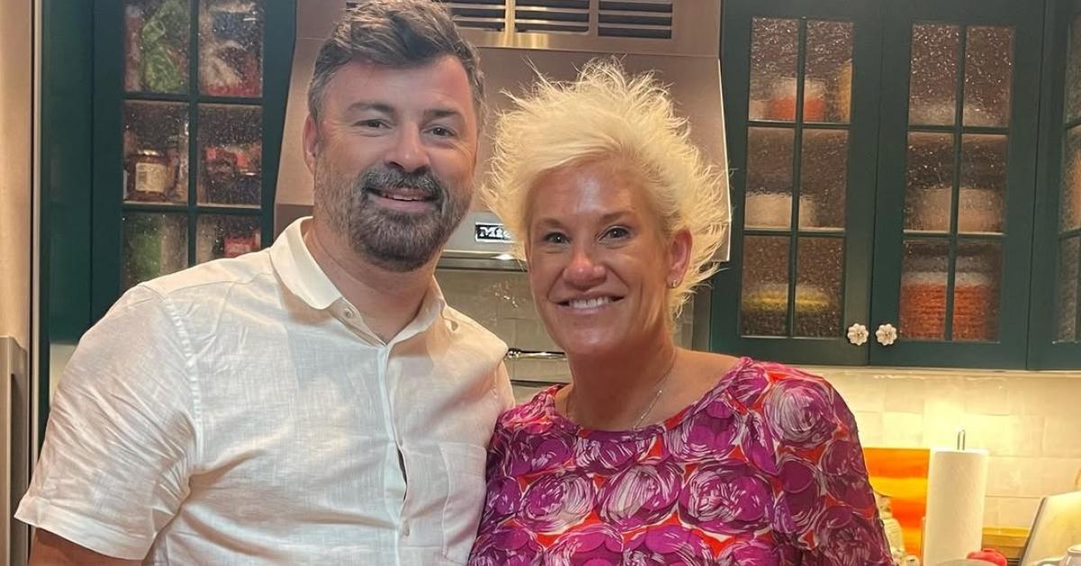 Anne Burrell with her husband on Thanksgiving
