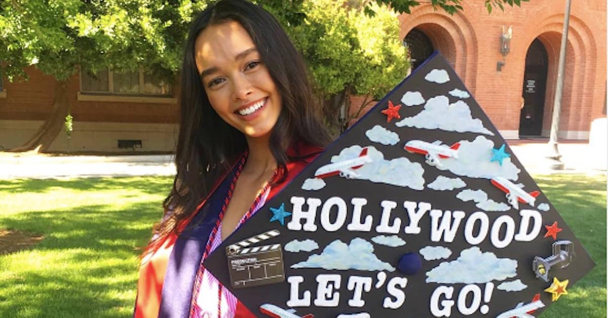 Vinessa graduating wearing gown and holding cap celebrating move to Hollywood