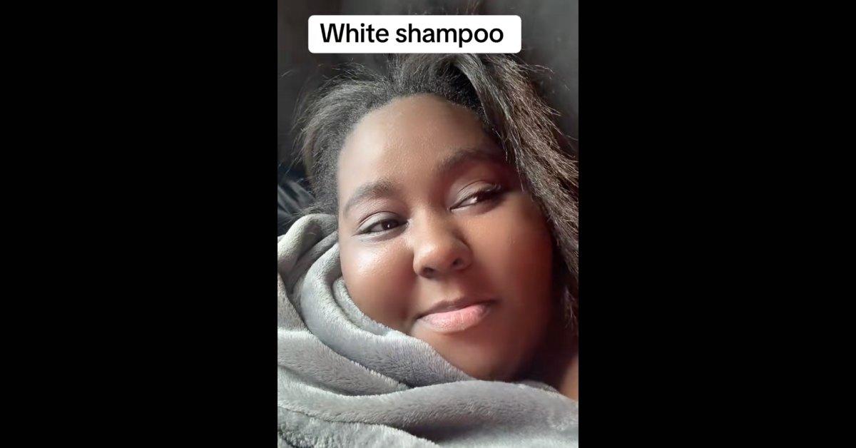 Girl talks about "white shampoo" trend on TikTok.
