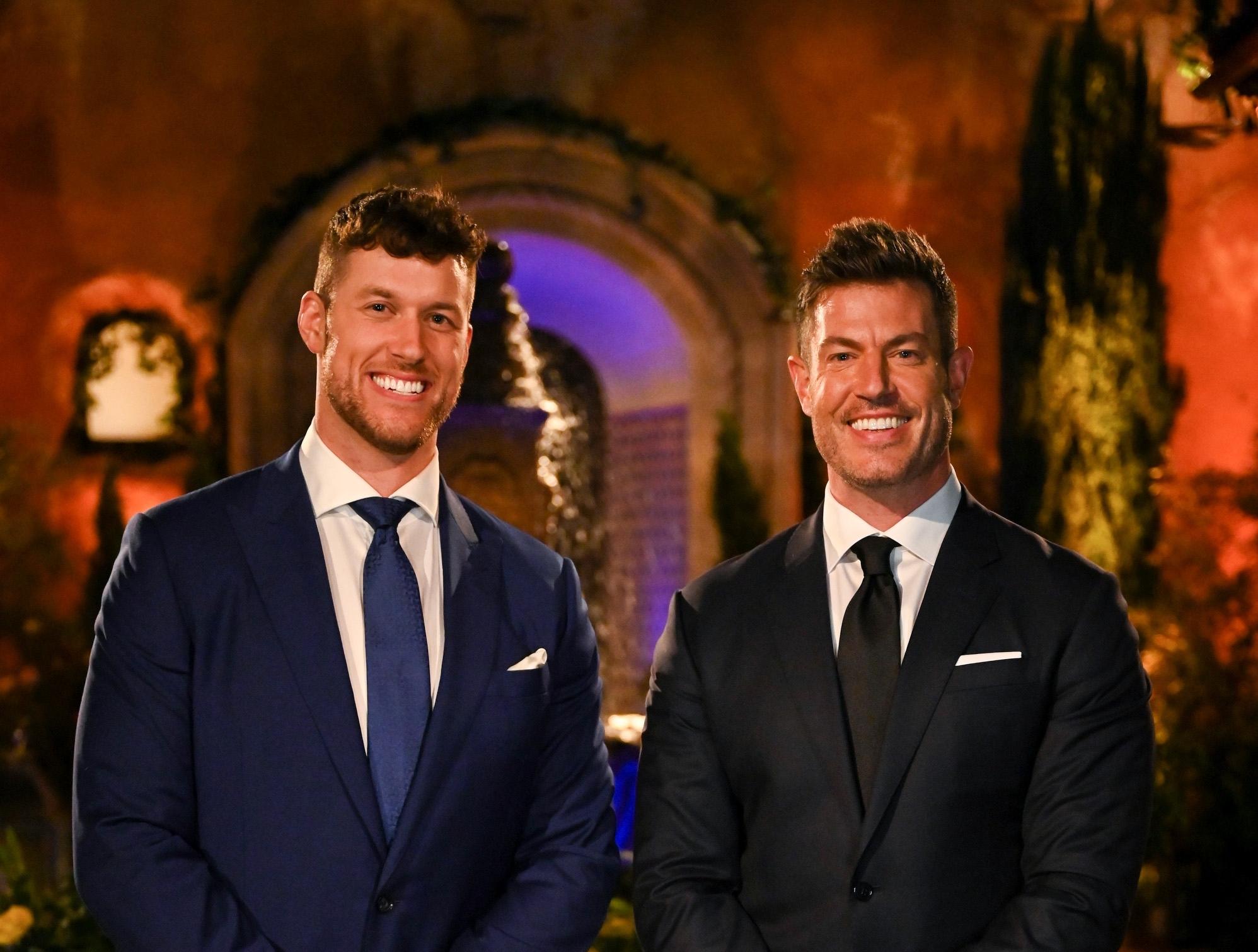 Clayton Echard and Jesse Palmer during 'The Bachelor' Season 26