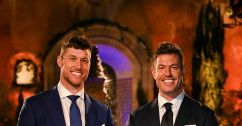 Clayton Echard and Jesse Palmer during 'The Bachelor' Season 26