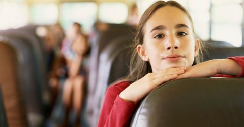 Girl on a school bus